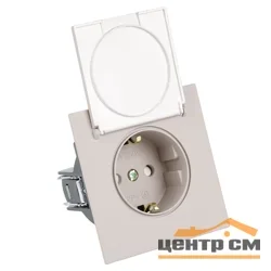 Розетка 1-местная (механизм) СП STEKKER Мия с крышкой с защ. штор с заземлением, 250В, 16А, RST16-3112-08, пудровый жемчуг